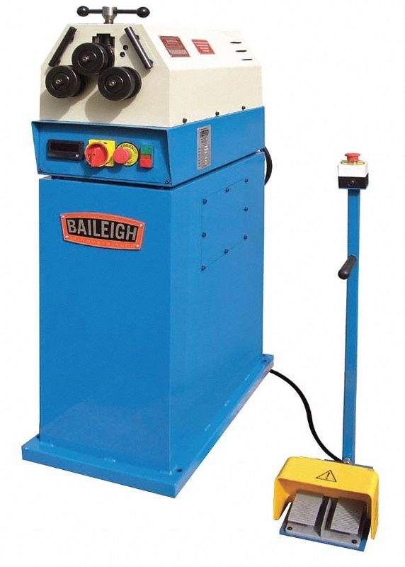R-M20-220; 220V 3Phase Ring and Angle Roll Bender, 2 Driven Rolls, Manual Top Roll,
