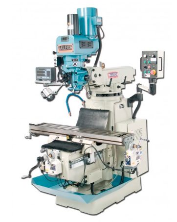 VM-1054-3; 10" x 54" EVS Variable Speed Vertical Milling Machine NT40 Spindle with X, Y & Z Powerfeeds, DRO & Air Power Drawbar