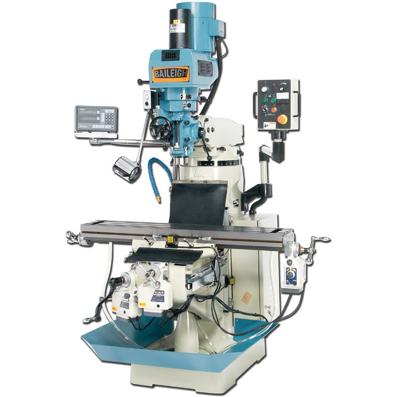 VM-949-3; 9" x 49" EVS Milling Machine with X, Y & Z Powerfeeds, Mitutoyo DRO & Air Drawbar, 3HP, 220V 3Phase