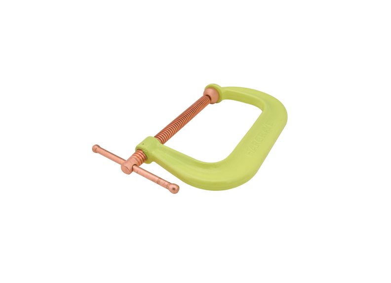 410CS, Spark-Duty Drop Forged Hi-Vis C-Clamp, 2" – 10-1/8" Jaw Opening, 5-7/8" Throat Depth