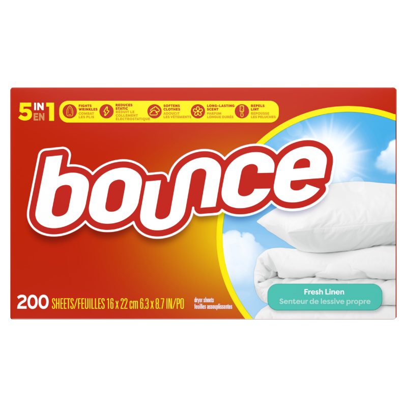 Bounce Fabric Softener Dryer Sheets, Fresh Linen, 200 count
