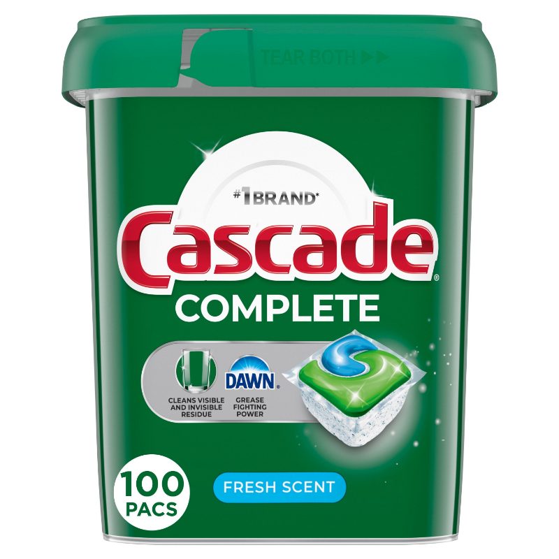 Cascade Complete Dishwasher Pods, Dishwasher Detergent, Dish Detergent Tabs Tablets, Fresh, 48 Count