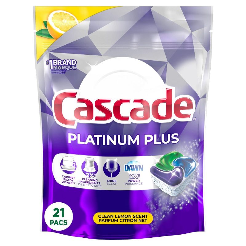 Cascade Action Packs Platinum Plus Lemon 5/21ct CA