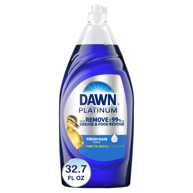 Dawn Platinum Dish Soap Liquid, Dishwashing Liquid, Grease Removal, Refreshing Rain, 236 mL