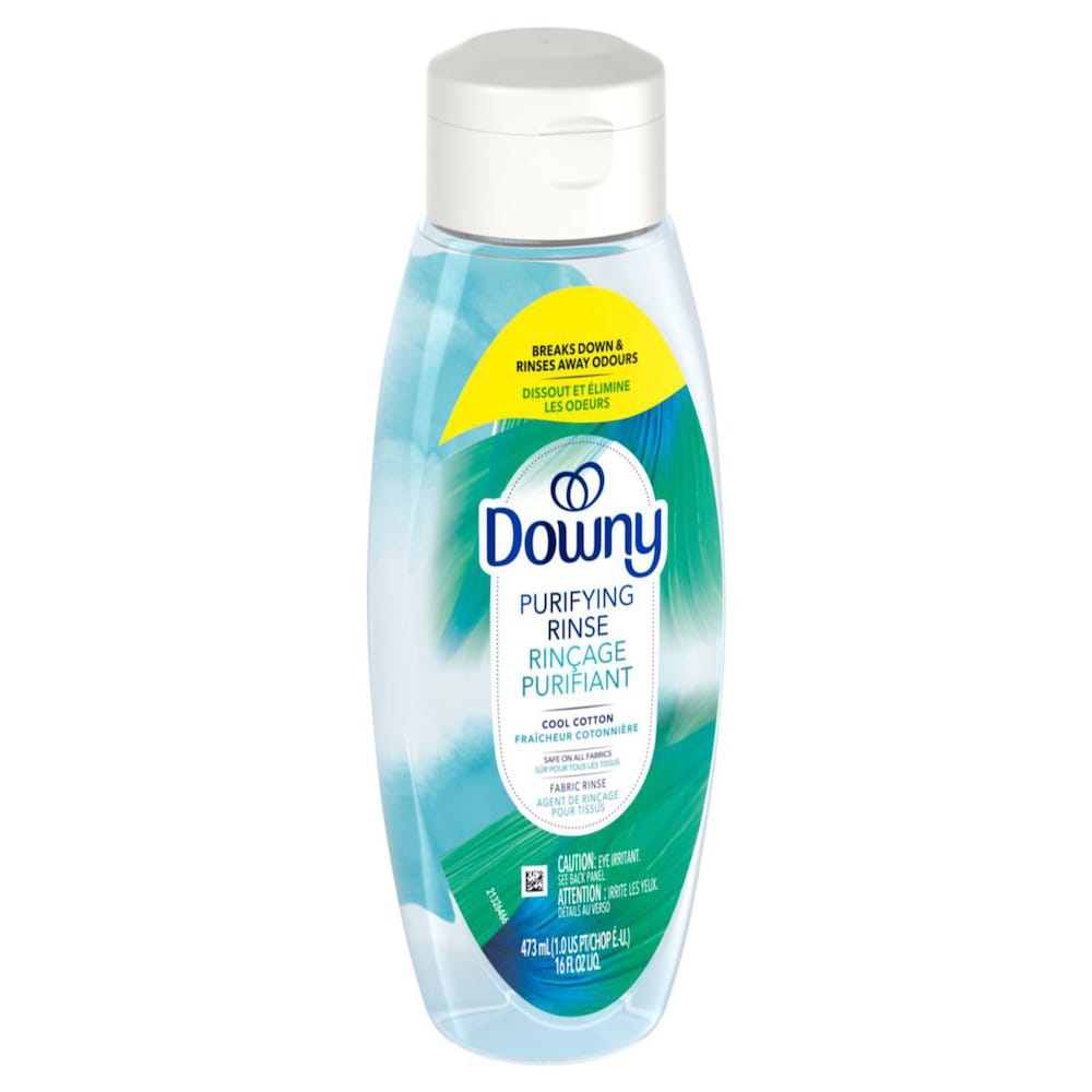 Downy Purifying Rinse Laundry Odour Remover, Cool Cotton Scent, 473 mL, Fabric Softener and Laundry Odour Removal Rinse, Fights