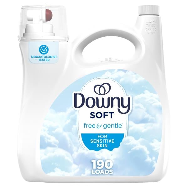 Downy Free & Gentle Liquid Fabric Softener, 4.16 L, 190 Loads, Hypoallergenic, Sensitive Skin Friendly Fabric Conditioner Liquid