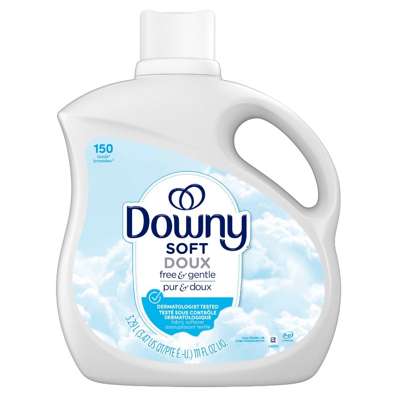 Downy Free & Gentle Liquid Fabric Softener, 3.29 L, 150 Loads, Hypoallergenic, Sensitive Skin Friendly Fabric Conditioner Liquid