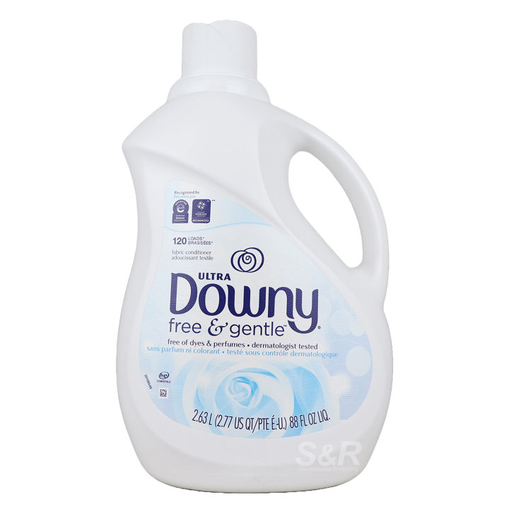 Downy Free & Gentle Liquid Fabric Softener, 2.63 L, 120 Loads, Hypoallergenic, Sensitive Skin Friendly Fabric Conditioner Liquid