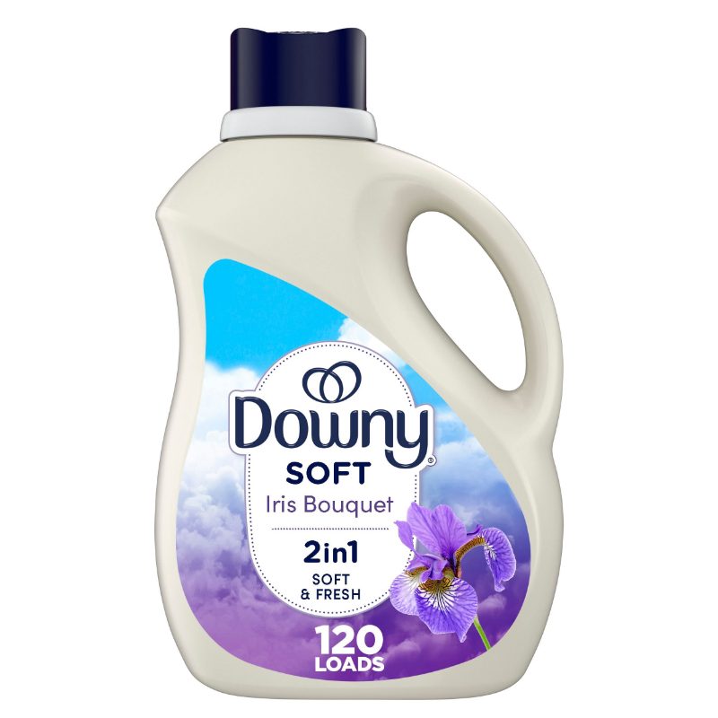 Downy SOFT Fabric Softener Liquid, Iris Bouquet Scent, 2.6 L, 120 Loads, Downy Fabric Softener, Laundry Softener