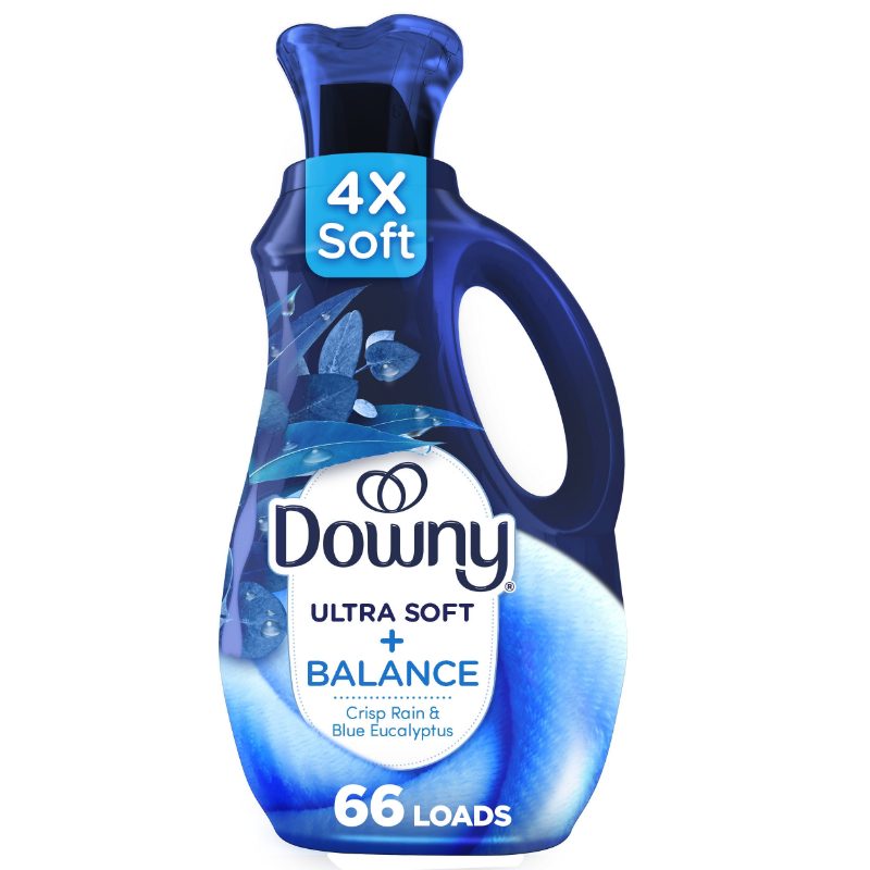 Downy Ultra Soft Plus Fresh Fabric Softener Liquid, Balance, Crisp Rain & Blue Eucalyptus, 1.89 L, 96 Loads, Downy Fabric Soften