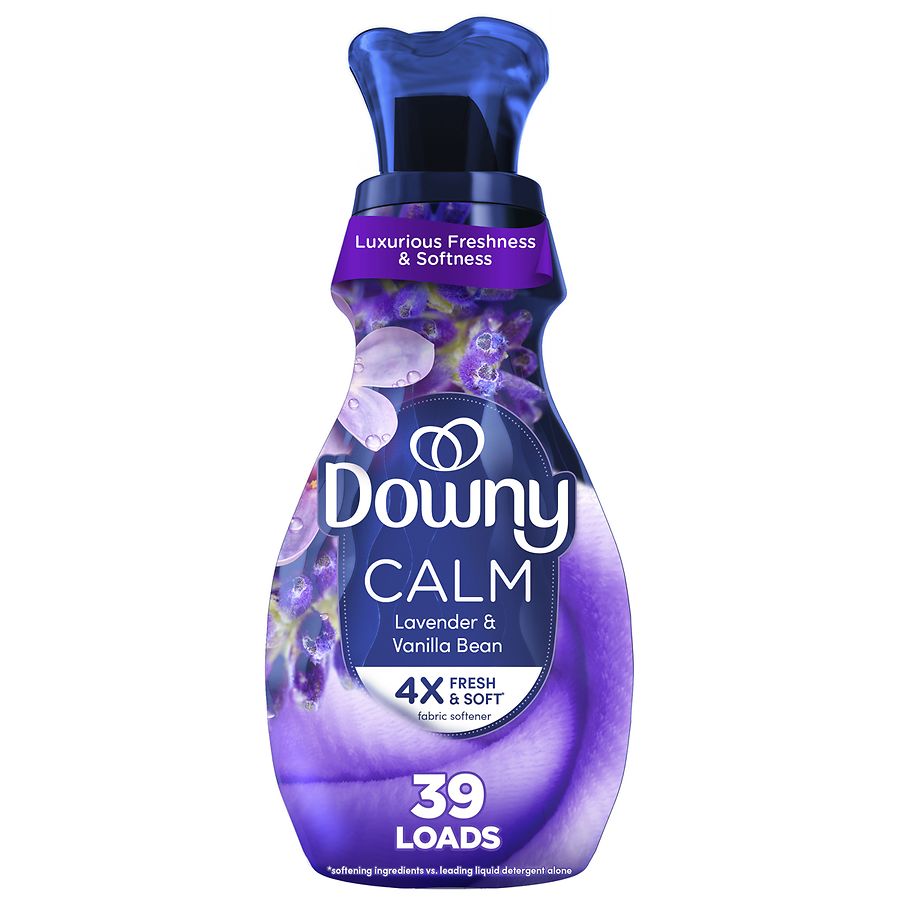 Downy Ultra Soft Plus Fresh Fabric Softener Liquid, Calm, Lavender and Vanilla Bean, 1.65 L, 83 Loads, Downy Fabric Softener, La