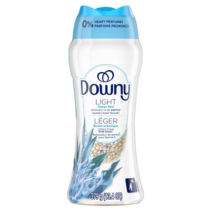 Downy Light Laundry Scent Booster Beads, Ocean Mist Scent, 379 g, In-wash fabric beads designed to be gentle with a light boost