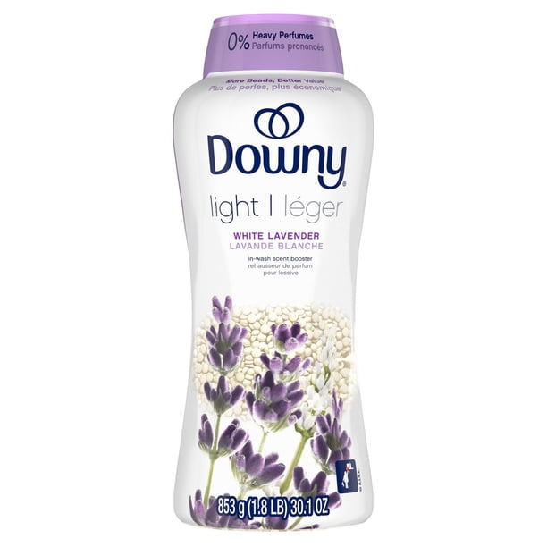 Downy Light Laundry Scent Booster Beads, White Lavender Scent, 853g, In-wash fabric beads designed to be gentle with a light boo