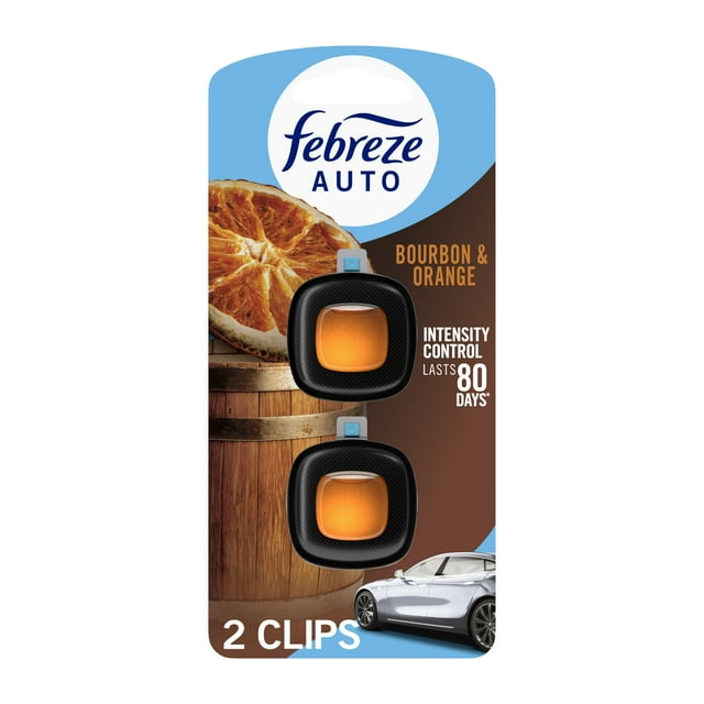 Febreze AUTO Air Freshener, Odor-Fighting Automotive Vent Clip, New Car Scent, 2 Count