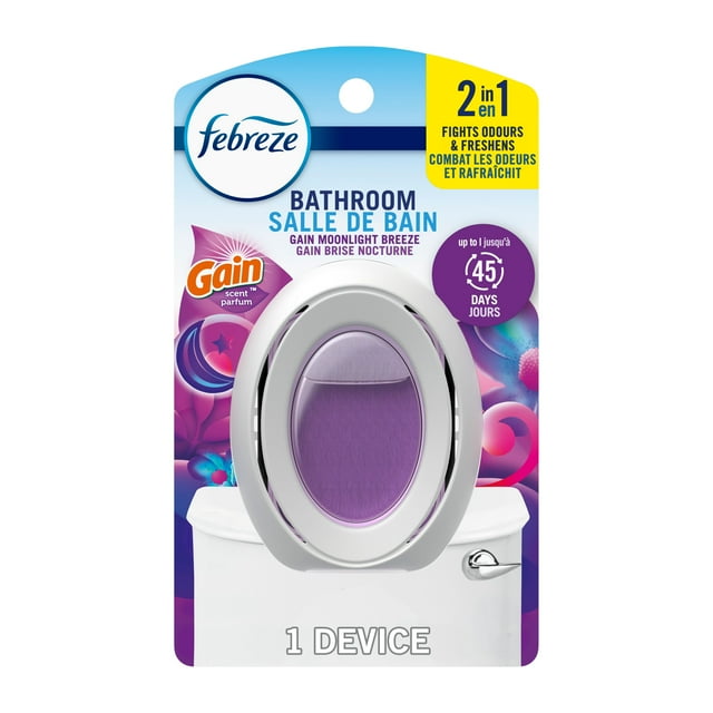 Febreze Bathroom Air Freshener, Odor-Fighting, Gain Moonlight Breeze Scent, 1 Count
