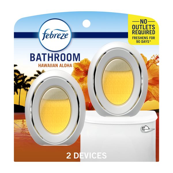 Febreze Bathroom Air Freshener, Odor-Fighting, Hawaiian Aloha Scent, 1 Count