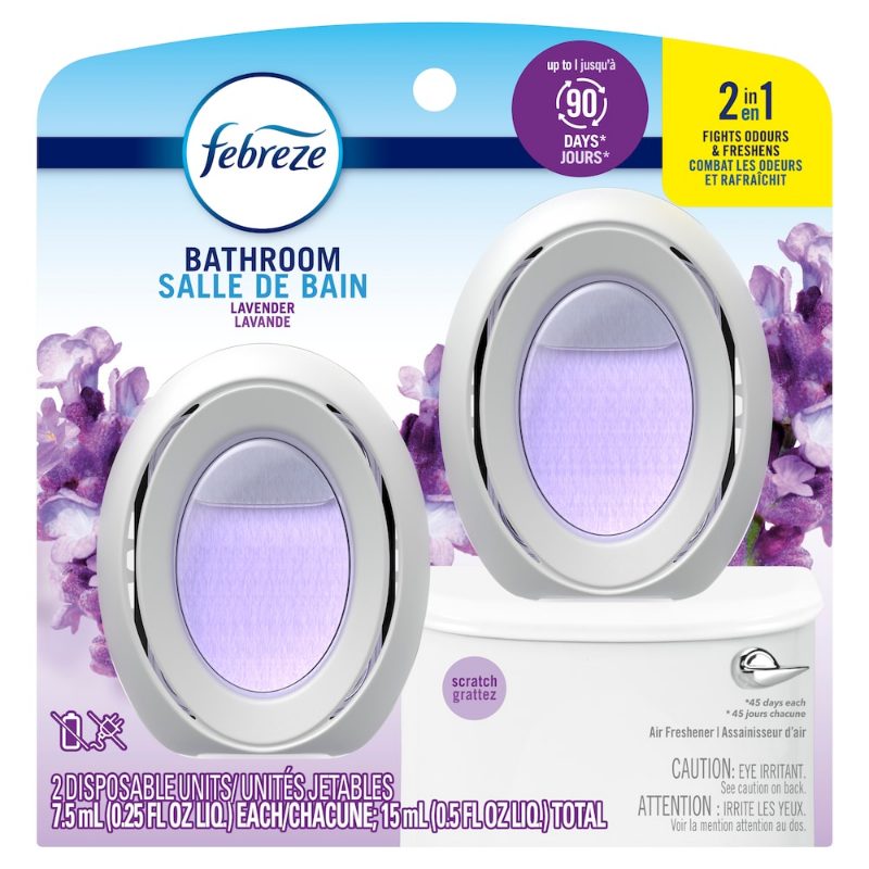 Febreze Bathroom Air Freshener, Odor-Fighting, Lavender Scent, 2 Count
