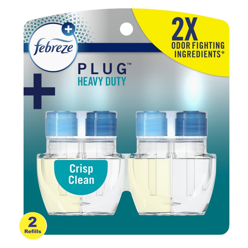 Febreze Plug In Air Freshener, Odor-Fighting Scented Oil Refill, Gain Scent, 2 Refills