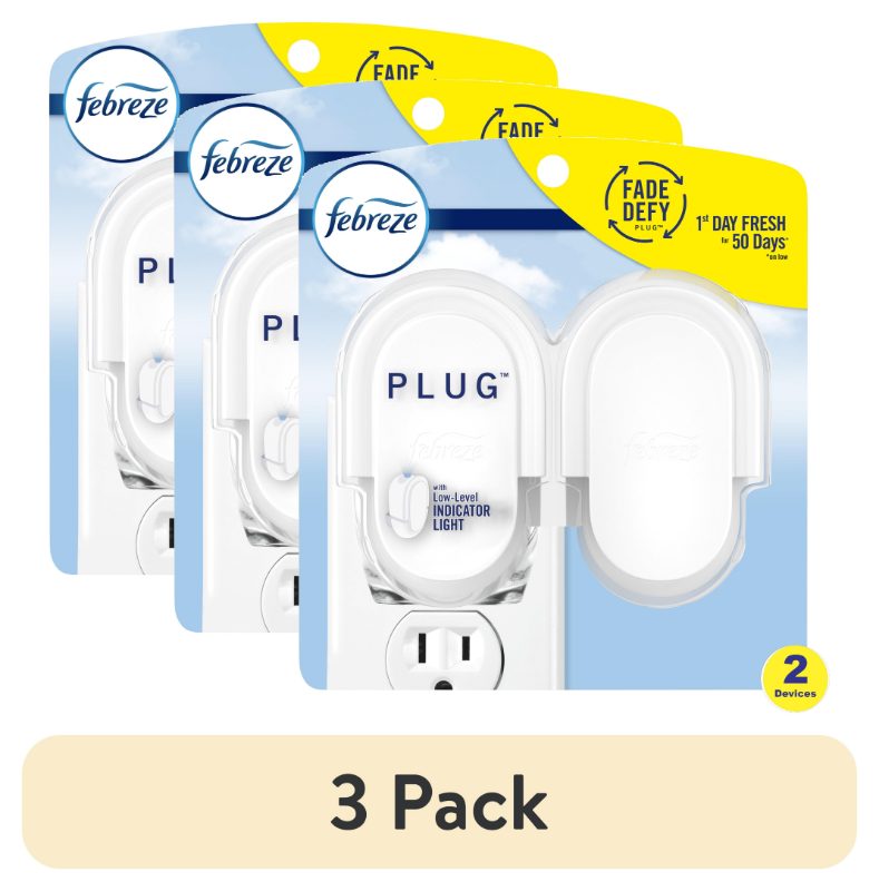 Febreze Plug In Air Freshener, Odor-Fighting Scented Oil Warmer Device, 2 Count