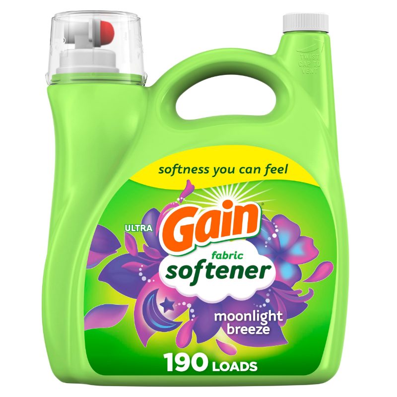 Gain Liquid Fabric Softener, Moonlight Breeze Scent, 4.16 L, 190 Loads, Smooth Touch