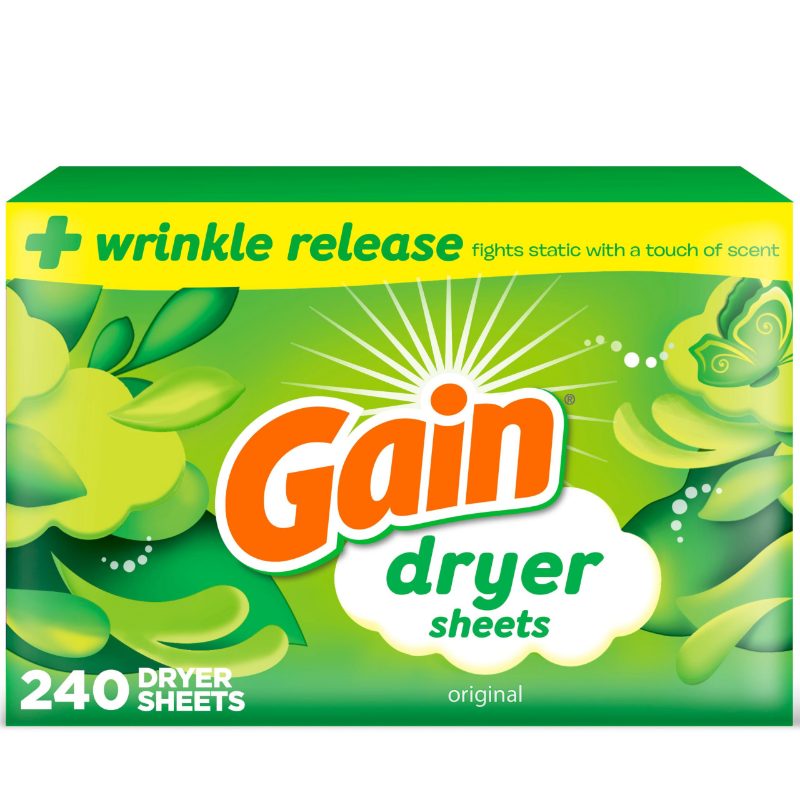 Gain dryer sheets, Original Scent, 240 Count, Fights static with a touch of scent, laundry sheets