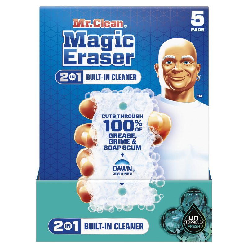 Mr. Clean Magic Eraser Foaming Sponge, All Purpose Cleaner, Dawn Cleaning Power, Ultra Foamy, 2ct