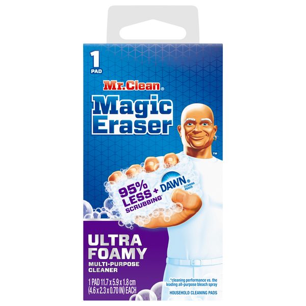 Mr. Clean Magic Eraser Ultra Foamy Multi Purpose Cleaner, Foaming Magic Eraser Sponge Multi Surface Cleaner, 3ct