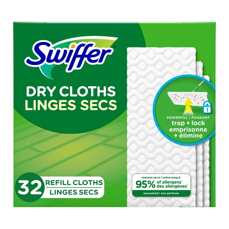 Swiffer Sweep + Mop, Dry Pads Refill, Floor Cleaner, Cleaning Cloths, Unscented, 32ct
