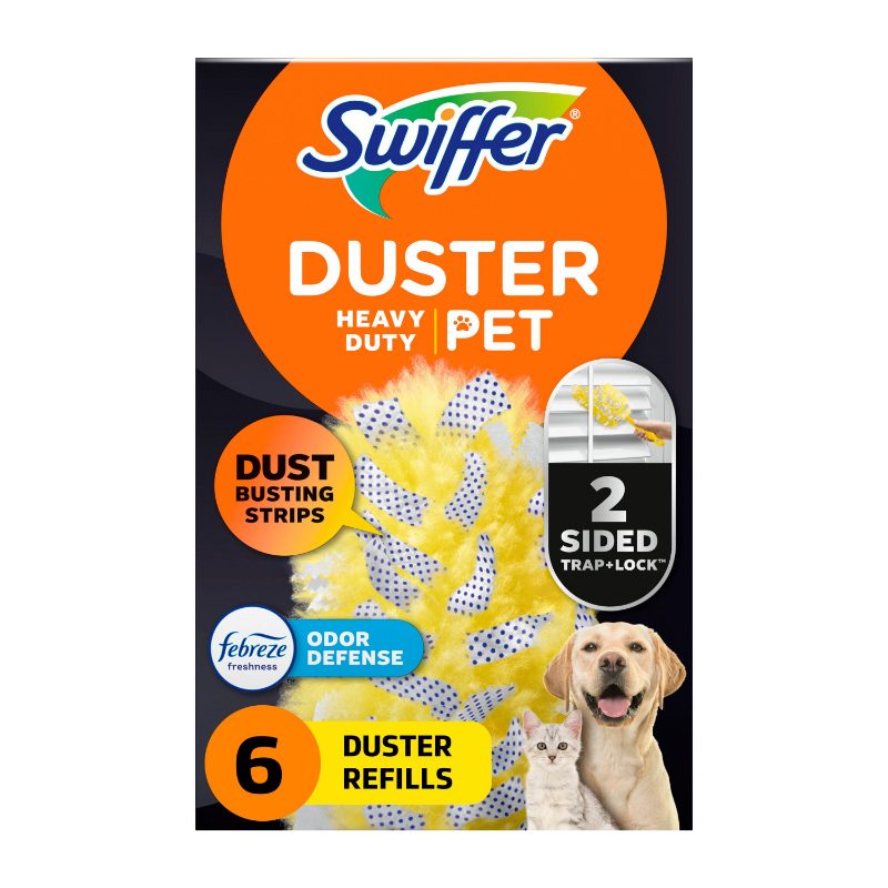 Swiffer Dusters Heavy Duty Multi-Surface Duster Refills for Cleaning, Pet, 6 Count