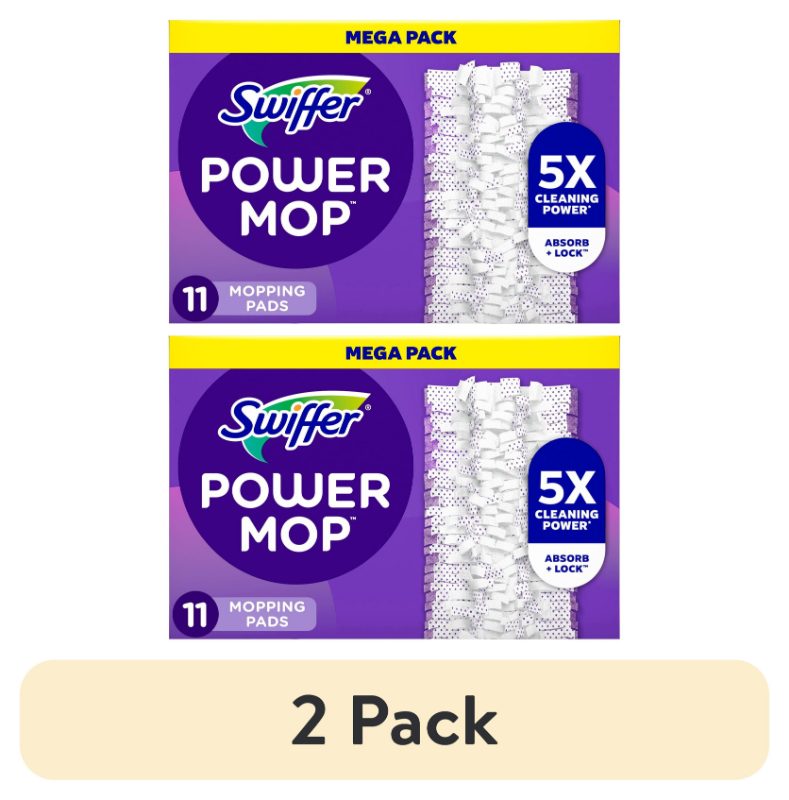 Swiffer PowerMop Multi-Surface Mopping Pad Refills for Floor Cleaning, 11 count