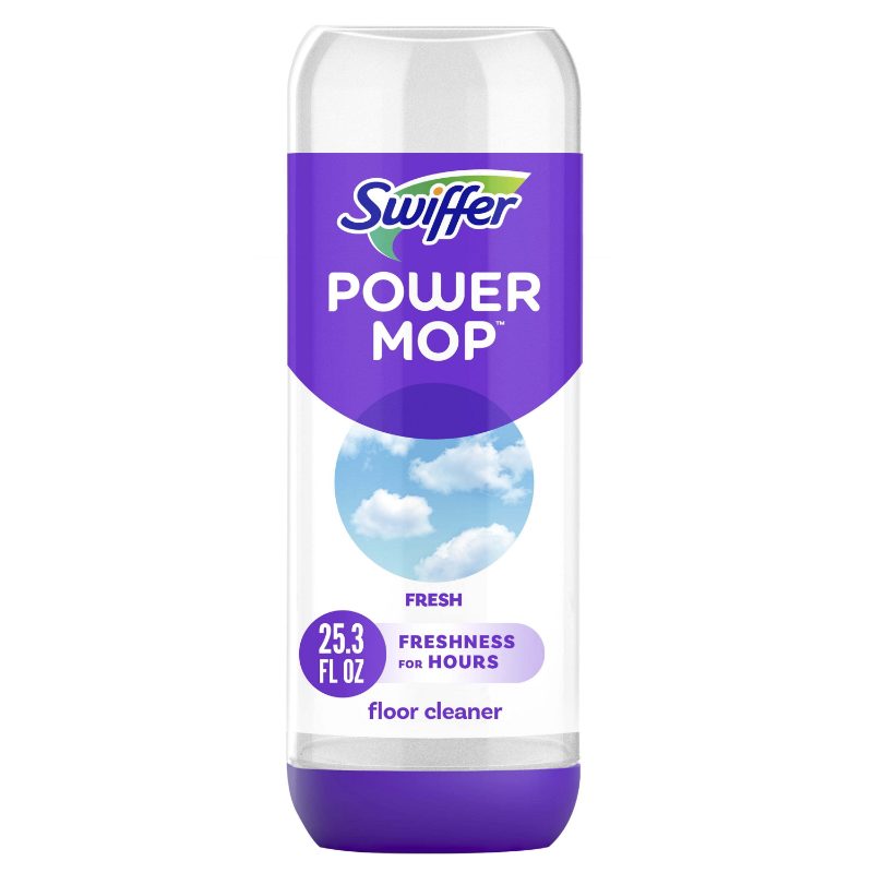 Swiffer Power Mop Refill Solution, Tile, Vinyl, Laminate, Wood, Floor Cleaner, Fresh, 25.3oz