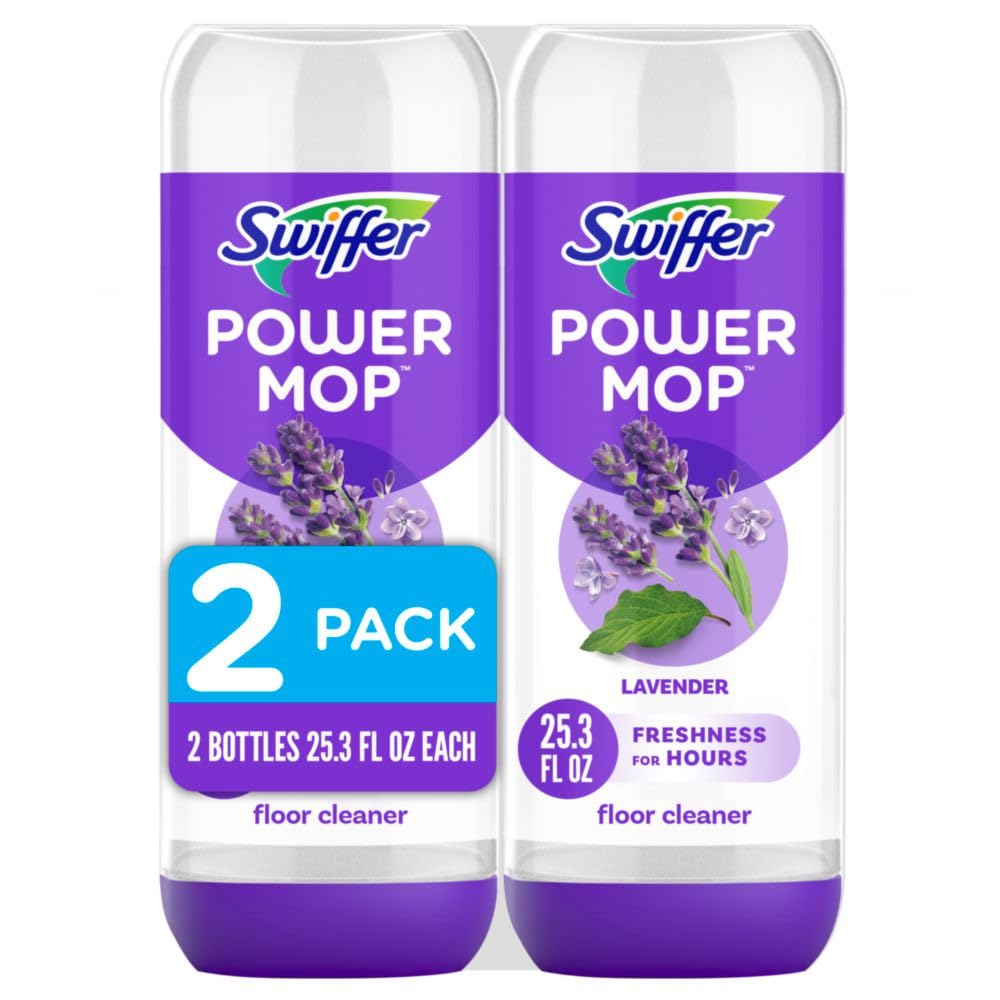 Swiffer PowerMop Floor Cleaning Solution with Lavender Scent, .75L, 2 Pack