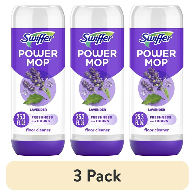 Swiffer Power Mop Refill Solution, Tile, Vinyl, Laminate, Wood, Floor Cleaner, Lavender, 25.3oz