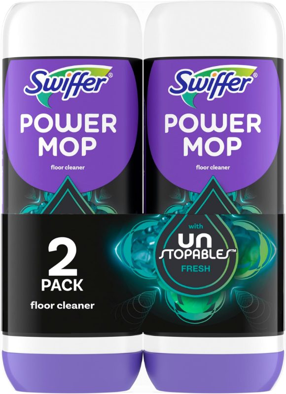 Swiffer PowerMop Floor Cleaning Solution with Unstopables Fresh Scent, 25.3 fl oz
