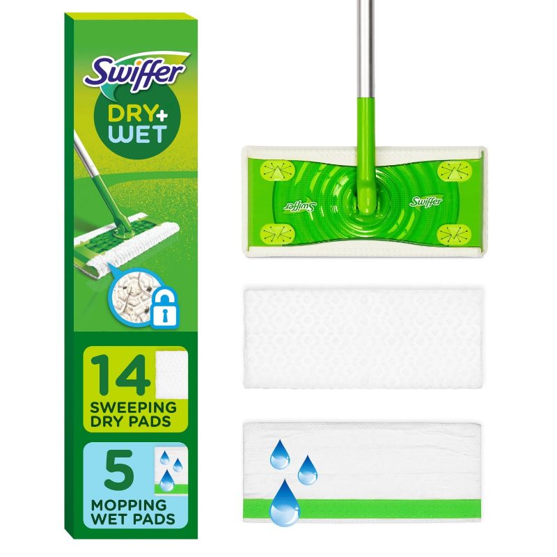 Swiffer Sweeper XL 2-in-1 Dry + Wet Floor Mopping and Sweeping Kit, Multi-Surface Kit for Floor Cleaning, Kit Includes 1 XL Swee