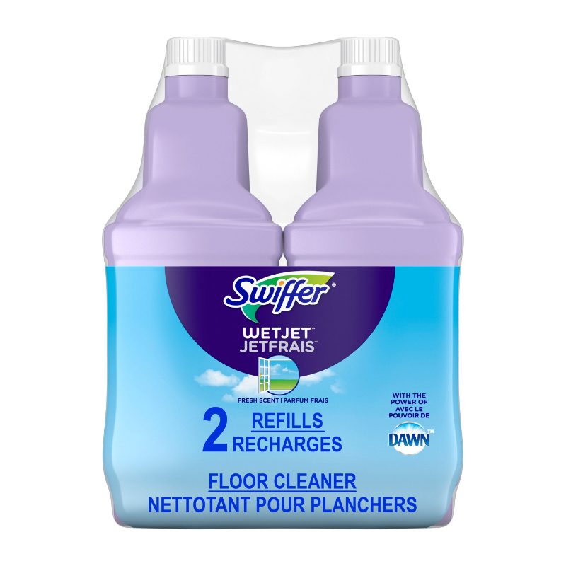 Swiffer WetJet with The Power of Dawn Floor Cleaner, Fresh Scent, Pack of 2, 1.25 l each