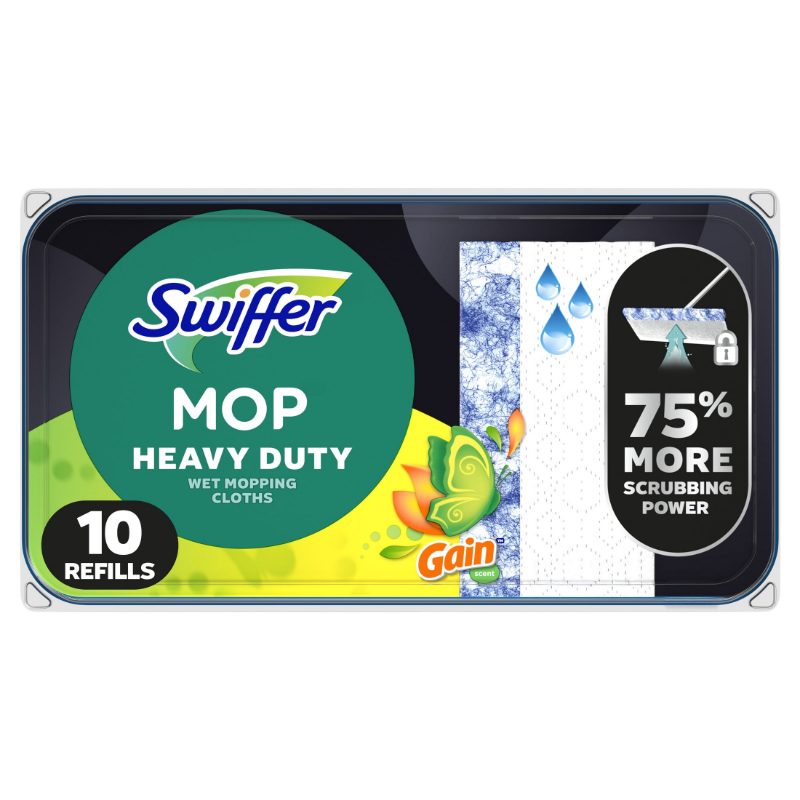 Swiffer Heavy Duty Mop Wet Multi-Surface Cloth Refills for Floor Mopping and Cleaning, Outdoor Window Fresh Scent, 20 count