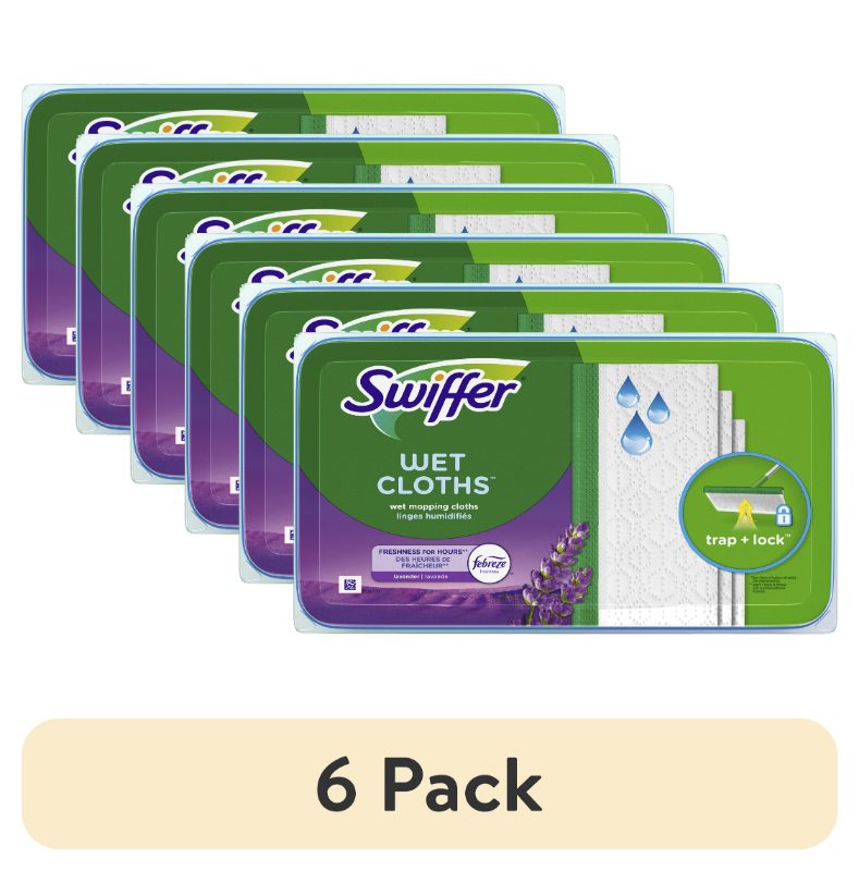 Swiffer Sweep + Mop, Wet Pads Refill, Floor Cleaner, Cleaning Cloths, Lavender, 24ct