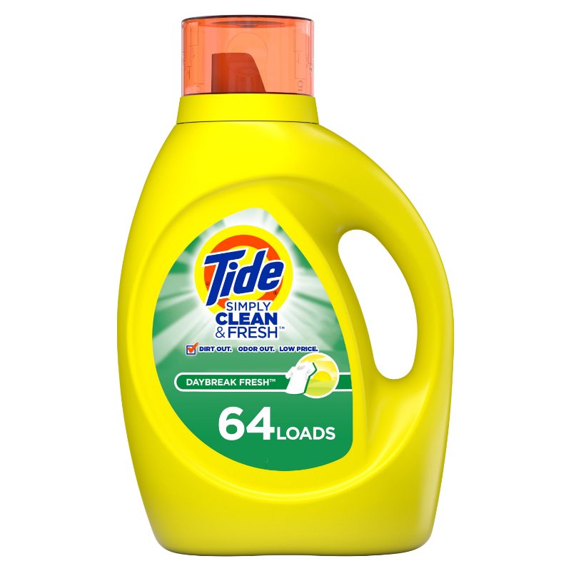 Tide Simply Liquid Laundry Detergent, Daybreak Fresh Scent, 70 Loads, 92 fl oz, All-In-One Detergent