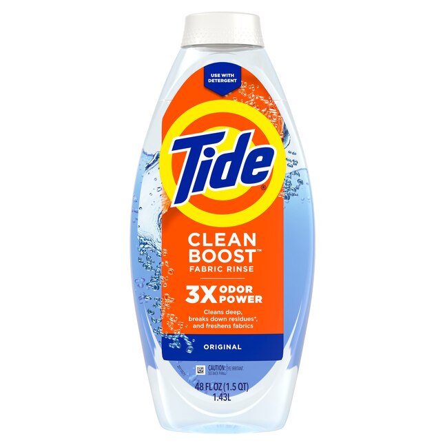 Tide Clean Boost Fabric Rinse, 48 fl oz, Removes Odours and Residues, Safe on All Fabrics, Free of Dyes and Heavy Perfumes, Spri