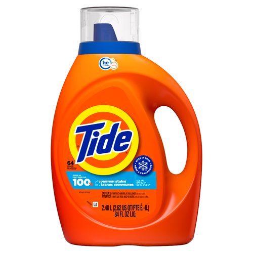 Tide Laundry Detergent Liquid, Clean Breeze Scent, 48 Loads, 1.8 L, Works on 100% of Common Stains