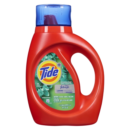 Tide Ultra Febreze Liquid Laundry Detergent, Botanical Rain scent, 1 L, 24 Loads, Laundry Detergent Liquid with All-Day Freshnes