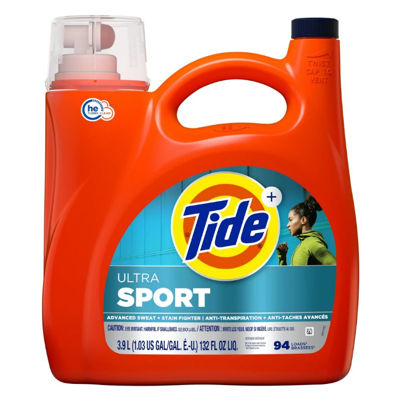Tide Ultra Sport Liquid Laundry Detergent, 3.9 L, 94 Loads, Laundry Detergent Liquid with Advanced Sweat plus Stain Fighters