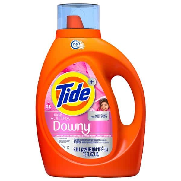 Tide Plus Boost of Ultra Downy Liquid Laundry Detergent, April Fresh Scent, 887 mL, 21 Loads, Laundry Detergent Liquid with Long