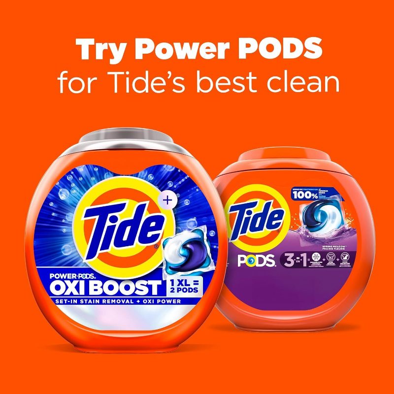 Tide PODS laundry detergent pacs, 3-in-1 Stain Remover, Odor Fighter, Color Protector, 76 Count, HE compatible, Spring Meadow Sc