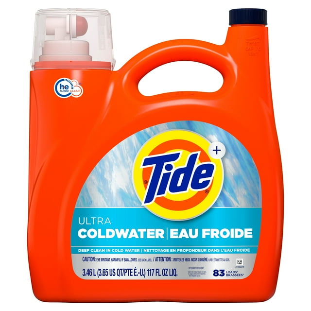 Tide Ultra Coldwater Liquid Laundry Detergent, Original Scent, 3.46 L, 83 Loads, Laundry Detergent Liquid Formulated for Cold Wa