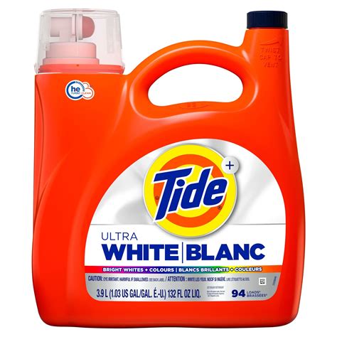 Tide Ultra White Liquid Laundry Detergent, 3.9 L, 94 Loads, Laundry Detergent Liquid for Bright Whites and Colours