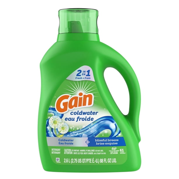Gain Coldwater Liquid Laundry Detergent, Blissful Breeze Scent, 4.2 L, 100 loads, 2 in 1 Freshness, Laundry Detergent Liquid Soa