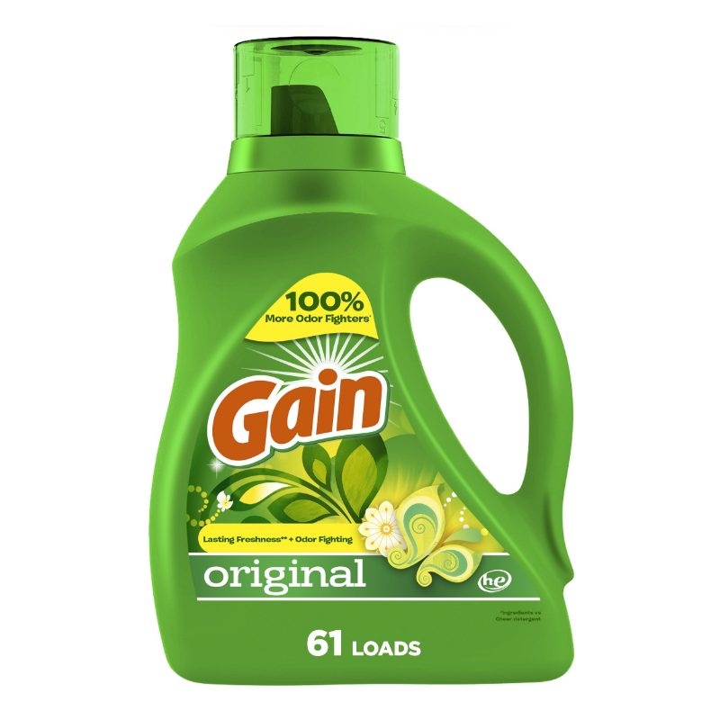 Gain Liquid Laundry Detergent, Original Scent, 1.12 L, 26 loads, Freshness + Odour Fighting, High efficiency washing machine iqu