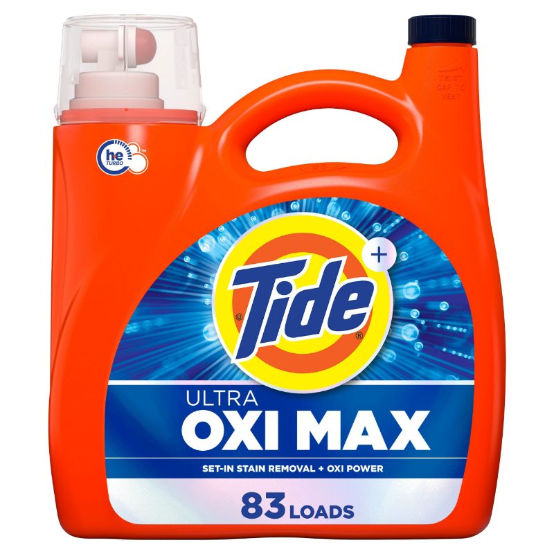 Tide Ultra Oxi Max Liquid Laundry Detergent, 3.46 L, 83 Loads, Set-in Stain Removal Plus Oxi Power, Laundry Detergent Liquid wit